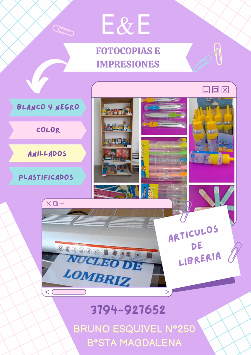 Ee fotocopias e impresiones